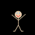 Four pixelated stick figures with beige bodies, blue eyes, and red smiles perform sequential arm poses against a black background.