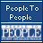 Pixelated blue icon with white text reading "People To People" in two lines above a distorted "PEOPLE" text block.