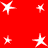 Red background with multiple white star shapes of varying sizes scattered across the surface.