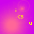Yellow pixelated text 'i', '<3', and 'u' on a purple-pink gradient background with shifting light effects.