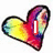A heart-shaped icon with rainbow gradient colors displays sequential text: 'I', then 'LOVE', then 'WINNY!!!' in red block letters.