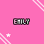 A static contact sheet of a pink-themed animated buddy icon featuring repeated text and decorative elements across multiple frames.