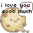 Pixelated cookie character with smiling face and pink cheeks, shown in three variations of text bubbles and partial phrases.