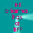 Teal background with pink text reading 'HI brianna has a BFF' arranged in two vertical , each animated to pulse light blue horizontal beams across the center