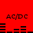 Red background with black text and bar graphs; four 'AC/DC' labels above two of horizontal bars that change shape across frames