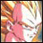A 48x48 pixel animated buddy icon featuring a Dragon Ball Z character with pink hair and closed eyes against a blurred background, paired with "Anime IM" text on the right side of a contact sheet layout.