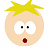 A 48x48 pixel buddy icon split into two sections: a cartoon character on the left and green text on a dark background on the right.