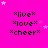A bright pink background displays a of identical pixelated text blocks reading "live" "love" "cheer" with white stars scattered around