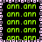 Green text 'onn. onn' repeats in a pattern on black background with pink and purple pixelated border, showing slight horizontal pixel shift in central
