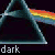 Animated contact sheet of a Pink Floyd album cover featuring a prism refracting light into a rainbow spectrum with text fragments arranged across frames.