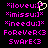Pixelated text in bright pink and yellow on black background, with one frame showing a yellow heart symbol replacing the 'i' in 'iloveu'.