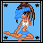 Animated contact sheet of a pixel art character performing yoga poses with text prompts, displayed in blue frames with star borders on a gray background.