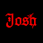 Four animated frames of red gothic-style text "Josh" on a black background with dripping effects, arranged in a 2x2 contact sheet.