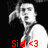 Pixelated grayscale image of a person with raised arm, red text "Sid <3" at bottom on black background.