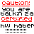 Pixelated text in red and black on white background reads 'Caution: you are talkin 2 a certified hw hater' with horizontal lines under 'Caution:' and 'certifed'.