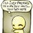 Pixelated icon shows a yellow cartoon figure with closed eyes inside a beige container, topped by a white speech bubble containing unreadable text.