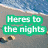 A beach scene with text overlays in various colors, showing animated changes in text content and color across frames.
