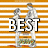 Animated icon with orange and white horizontal stripes background, featuring two figures walking side-by-side in a looped motion.