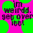 Pixelated text on a bright pink background with green circular shapes, displaying 'im weird. get over it!' in dark purple letters.
