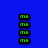 Blue background with green pixelated text icons arranged vertically and horizontally, including repeated 'M' characters and a horizontal string of symbols.