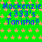 Green background with orange stars, repeated blue text 'Mackenzie', '<333's', and 'Tanisha!!' in three