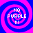 Four identical spiral patterns in blue and pink with 'NO PURPLE !!!' text centered on each, arranged in a