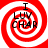 Four identical red and white spiral patterns with black text "I LUV CHAR" arranged in a , each pattern showing slight pixelation differences