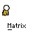 Pixelated figure in yellow shirt with white head, performing sequential hand movements while text 'Matrix' appears below.