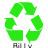 Green recycling symbol with three arrows forming a triangular loop on a white background, with partial pixelated text below.
