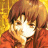 Pixelated anime character with brown hair and red clothing, hand near face, against yellow background, with black showing 'Anime IM' and 'com' text