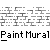 Pixelated character in cyan shirt paints mural on gray brick wall, transitioning from blank canvas to 'Paradise' text with yellow sun and green grass.