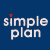 Animated sequence showing 'simple plan' text above a crowd with raised arms, transitioning from blue background to dark backdrop.