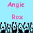 Pixelated text displays 'Angie' and 'Rox' above a of black-and-white cartoon hands with raised fingers against light blue background