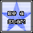 A static contact sheet of two identical 48x48 pixel AIM buddy icons featuring a blue star on striped background with "BE A STAR!" text.