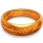 A pixelated circular ring with a smooth gradient from light orange to deep brown, set against a white background.