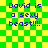 Green and yellow checkered background with blue pixelated text reading "David is a sexy beast!!!" in two identical