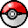Pixelated red-and-white spherical icons with black outlines arranged in a , showing sequential animation frames of the sphere's top section rotating to reveal different internal components