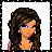 Pixel art contact sheet showing a cartoon woman and two text panels with