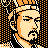 Pixelated static icon of a person with light skin, orange hair, and black facial features against an orange-and-black checkered background.