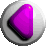 Two circular icons with metallic gray borders display a purple triangular shape; left icon shows bright pink highlight, right lacks it.