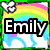 Rainbow and cloud background with white butterflies, displaying text elements in a