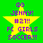 Yellow star with purple text on green background, displaying 'GO JENNY! #21!! FC GIRLS SOCCER!!!' in pixelated font.