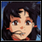 Pixelated anime-style character with dark hair and red earrings against blue background, next to text 'Anime IM' and 'com' on black background.
