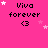 A bright pink background displays repeated 'Viva forever <3' text with white and light pink stars scattered throughout.