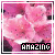 Pink floral pattern with white border and black text reading 'AMAZING' at bottom, displayed in