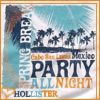 A static icon with a beach scene background featuring palm trees, a wave, and a sandy shore, overlaid with bold text elements including "SPRING BREAK," "PARTY," and "ALL NIGHT."