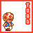 Animated contact sheet of a pixel-art Toad character from Nintendo's Mario series performing walking and idle animations with red 'X' effects in some frames.