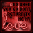 Red-toned pixel art of repeated text-based icons with 'love' and partial phrases, showing animation changes in lettering across frames