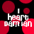 Black background with red circular shapes and white text reading "I heart damian" in a pixelated font.
