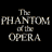 The Phantom of the Opera text and masked character repeated in a with animated facial expressions